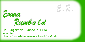 emma rumbold business card